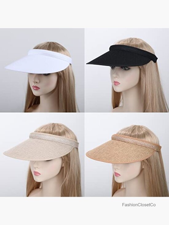 Women Wide Brim Sun Visor UPF50+ UV Protection Golf Visor with Clip